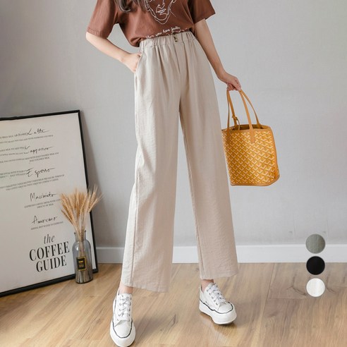 린넨바지 유니제이 여성용 펜트 와이드 스판 밴딩팬츠 Best Top3