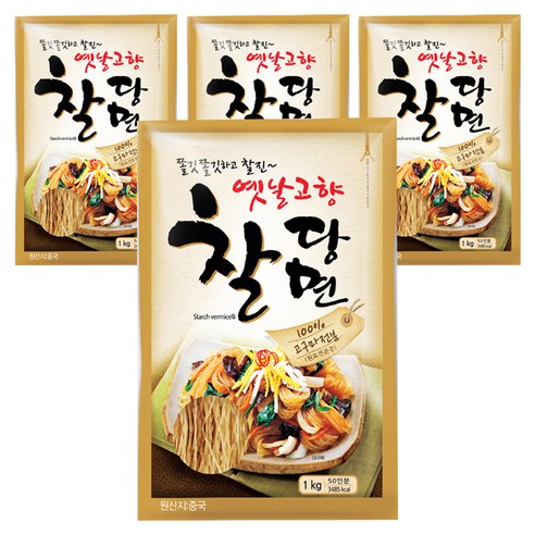 진미 옛날고향찰당면, 1kg, 4개