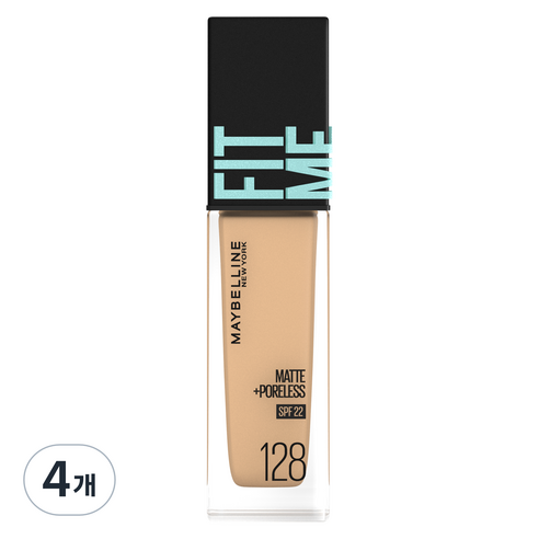 메이블린 핏 미 매트 포어리스 에스피어프22 30ml, 128호 웜누드, 4개