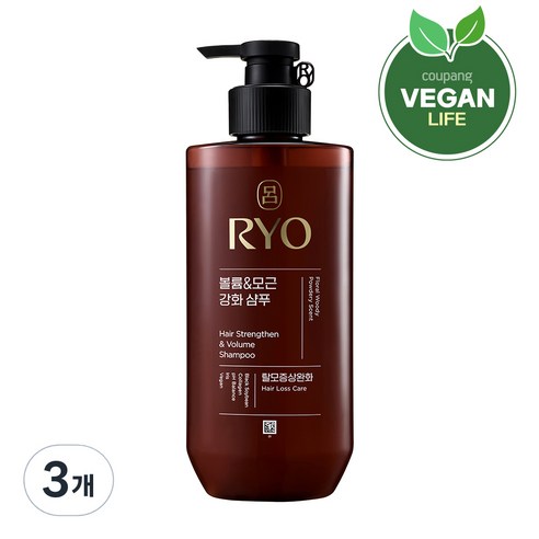 려 흑운 볼륨 모근강화 샴푸 우디머스크향, 480ml, 3개