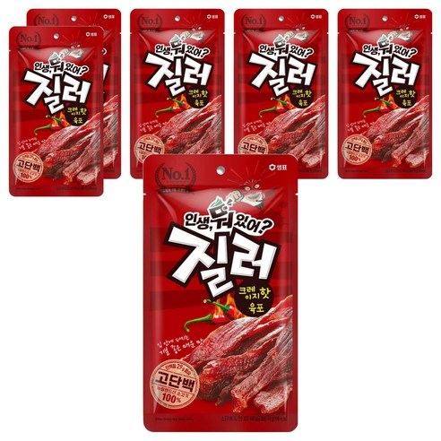 샘표 질러 크레이지핫 육포, 70g, 6개