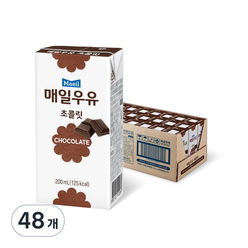 매일유업 초콜릿 우유, 매일 멸균우유 초콜릿 200ml 48팩/초코우유/초콜렛, 48개, 200ml