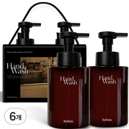 헤트라스 산양유 퍼퓸 버블 핸드워시 런던머스크 2p, 515ml, 6개