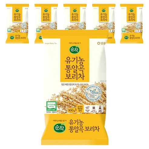 순작 유기농 통알곡 보리차, 500g, 1개입, 6개