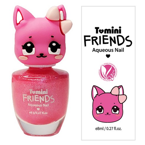 투미니 어린이 프렌즈 수성 네일 8ml, 트윙클핑크(고양이), 3개