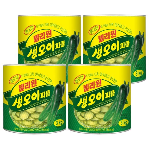 일미푸드 델리원 생 오이피클, 3kg, 4개