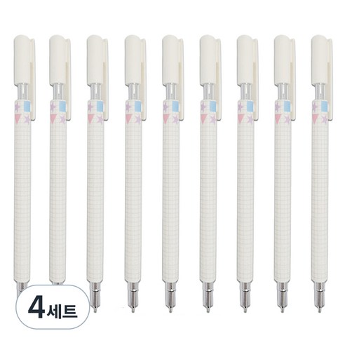 문구담 고급샤프 0.5mm 9p, 화이트, 4세트