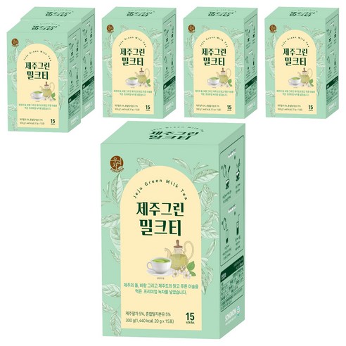 우리차 제주 그린 밀크티, 20g, 15개입, 6개