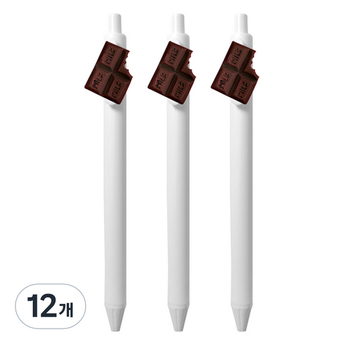 큐티파츠 젤펜 초콜릿 0.5mm, 브라운, 12개