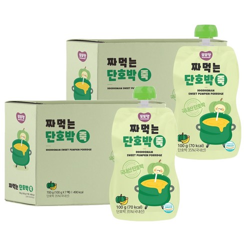 또또맘 짜먹는 단호박죽 100g x 7p, 단호박맛, 2개