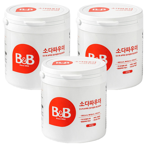 비앤비 유아용 소다 파우더 표백제, 500g, 3개