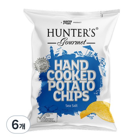 헌터스고메 수제감자칩 시솔트 천일염맛 글루텐프리, 125g, 6개