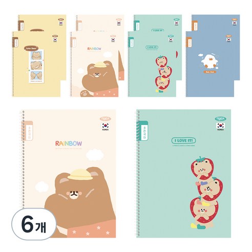 펜피아 1000 초등 스프링 8칸 국어노트 공용, 랜덤발송, 6개