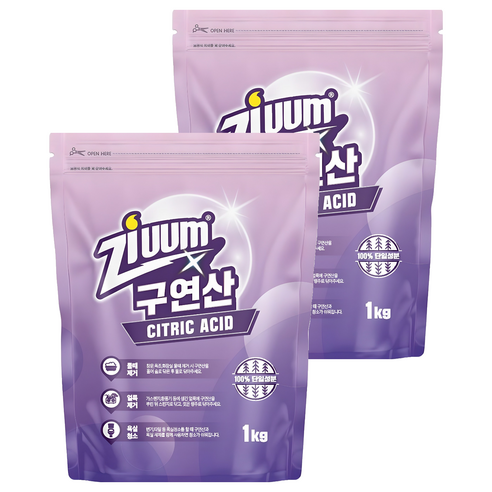 슈가버블 지움 분말 구연산, 1kg, 2개