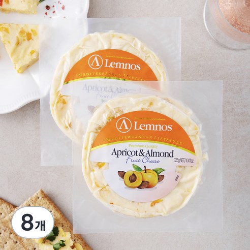램노스 과일 살구아몬드 치즈, 125g, 1개입, 8개