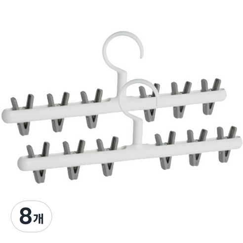 마켓플랜 돌핀 회전 집게형 걸이, 그레이, 8개