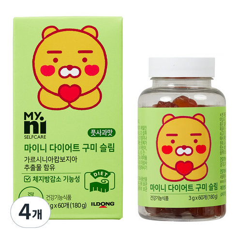 마이니 다이어트 구미 슬림 180g, 60정, 4개