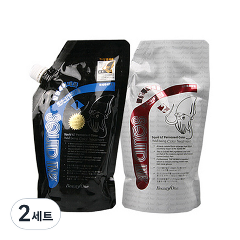 뷰티원 스퀴드 뉴프리미엄 오징어먹물 칼라 염모제 1제 500g + 2제 500g, 6WB(6.35) 내츄럴웜브라운, 2세트