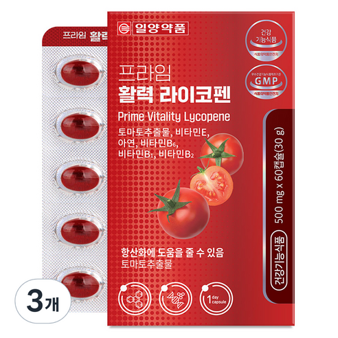 일양약품 프라임 활력 라이코펜 30g, 3개, 60정