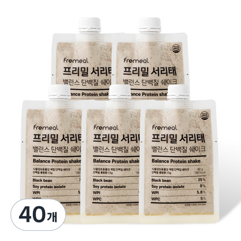 프리밀 서리태 밸런스 단백질 쉐이크, 40g, 40개