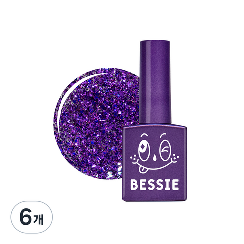 베씨 컬러 글리터 젤 11ml, GL12 팝핑퍼플, 6개