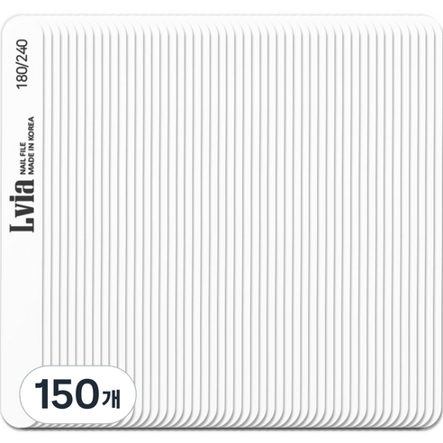 엘비아 180/240 우드 손톱 파일, 150개, 화이트