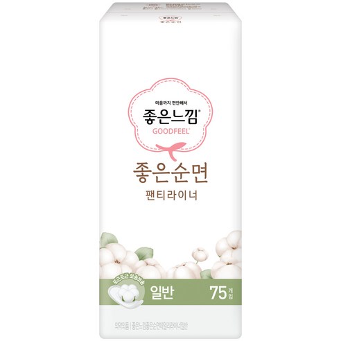 좋은느낌 데일리 라이너 좋은순면 일반, 75매입, 1개