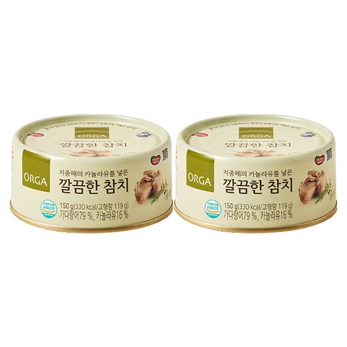 올가홀푸드 깔끔한 참치 통조림, 150g, 2개
