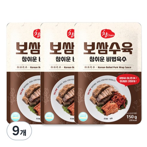 우리식품 보쌈수육 참쉬운 비법육수, 150g, 9개