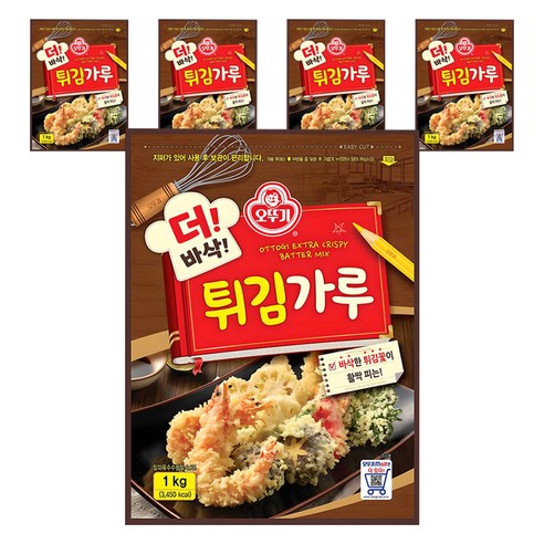 오뚜기 더 바삭 튀김가루, 1kg, 5개