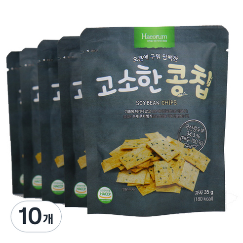 해오름 오븐에 구워 담백한 고소한 콩칩, 35g, 10개