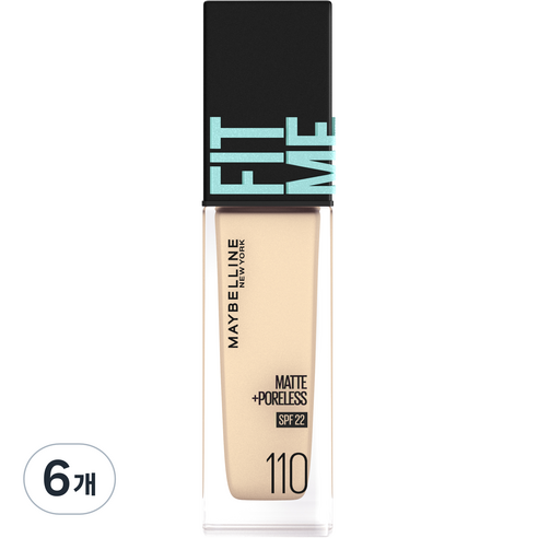 메이블린 핏 미 매트 포어리스 에스피어프22 30ml, 110호 포슬린, 6개