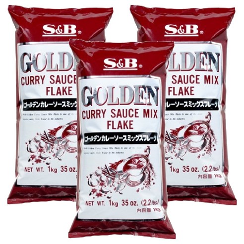 에스앤비 에스비 골든카레 분말, 1kg, 3개