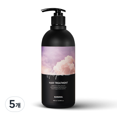 바나날 퍼퓸드 헤어 트리트먼트 화이트 플로랄 머스크, 500ml, 5개