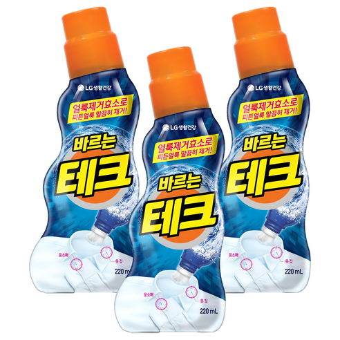 테크 바르는 섬유 얼룩제거제, 220ml, 3개