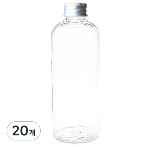병도매닷컴 DT400 투명 음료용기 알루미늄 실버캡, 400ml, 20개