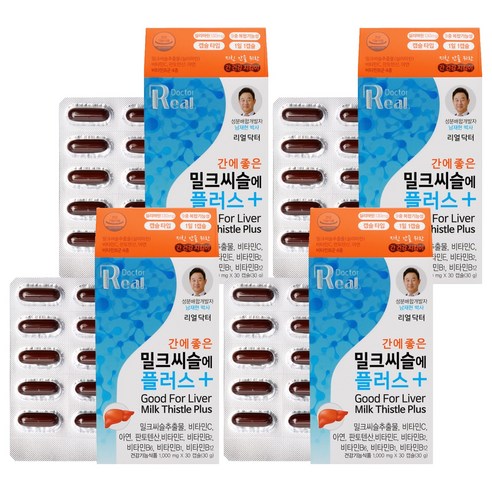 리얼닥터 간에 좋은 밀크씨슬에 플러스, 30정, 4개