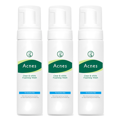 아크네스 클리어 앤 화이트 포밍워시, 130ml, 3개