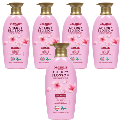 오가니스트 엘라스틴 체리블라썸 수분 영양 샴푸, 500ml, 5개