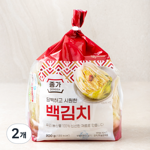 [로켓프레시] 대상 종가 백김치, 900g, 2개
