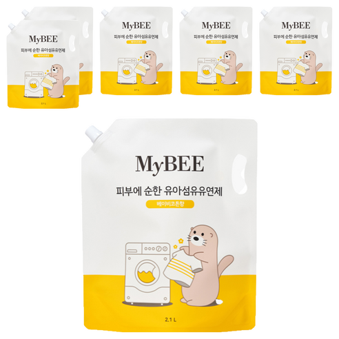 마이비 피부에순한 유아 섬유유연제 베이비코튼향 리필, 2100ml, 6개