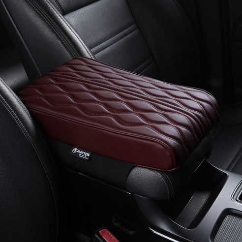 메이튼 차량용 팔걸이 프리미엄 메모리폼 콘솔 쿠션, 버건디, 1개