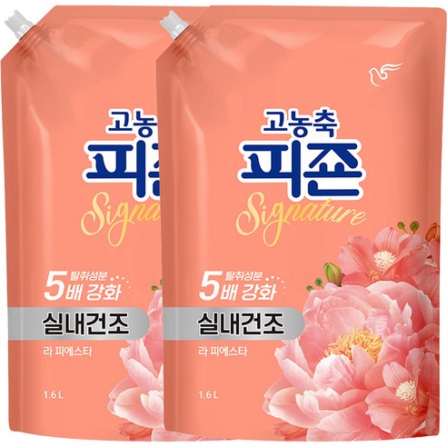 피죤 고농축 실내건조 시그니처 라피에스타 섬유유연제 리필, 1.6L, 6개