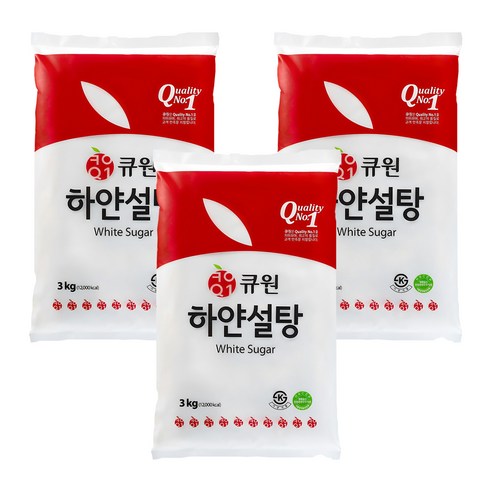 큐원 하얀 설탕, 3kg, 3개