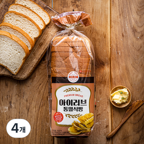 기린 통밀식빵, 500g, 4개