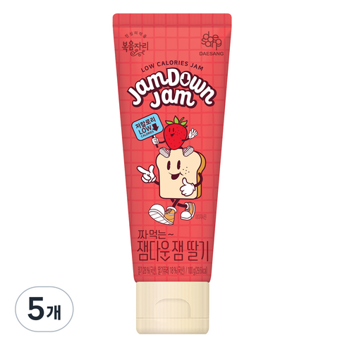 복음자리 짜먹는 잼다운잼 딸기, 100g, 5개