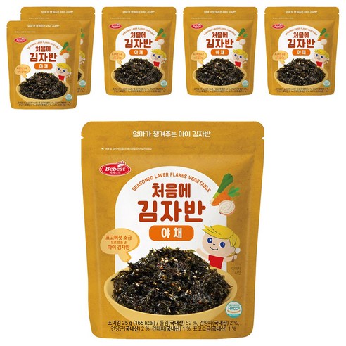 베베스트 유아용 처음에 김자반, 야채, 25g, 6개