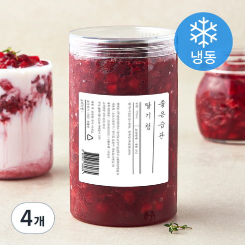 좋은습관 딸기청 (냉동), 4개, 750ml