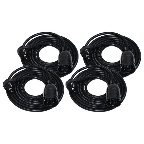 원스탑 고용량 전기 연장선 멀티탭 1구, 1.5m, 블랙, 4개