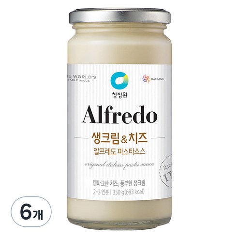 청정원 알프레도 생크림&치즈 파스타소스, 350g, 6개